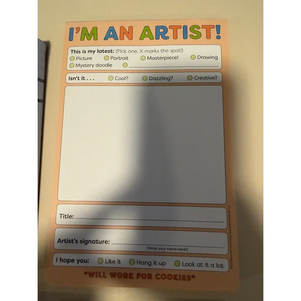 Knock Knock Notepad Bundle 4 Pack Todays Plan I Read A Book Artist Good Night